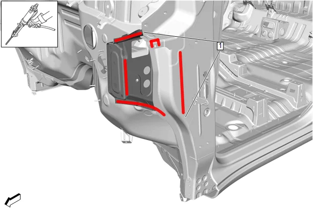 Body Front Structure Parts Replacement — figure 26