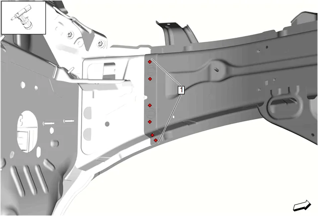 Body Front Structure Parts Replacement — figure 30