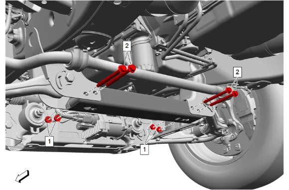 Drivetrain and Front Suspension Frame Front Crossmember Replacement (2WD) — figure 2