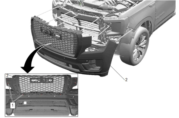 Front Bumper Fascia Seal Replacement (with LM2 and WTX) — figure 1