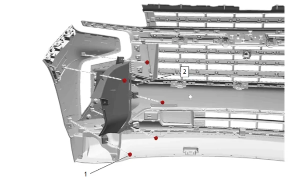 Front Bumper Upper Fascia Replacement (without LM2) — figure 3