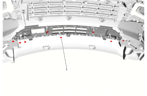 Front Bumper Upper Fascia Replacement (without LM2) — figure 8