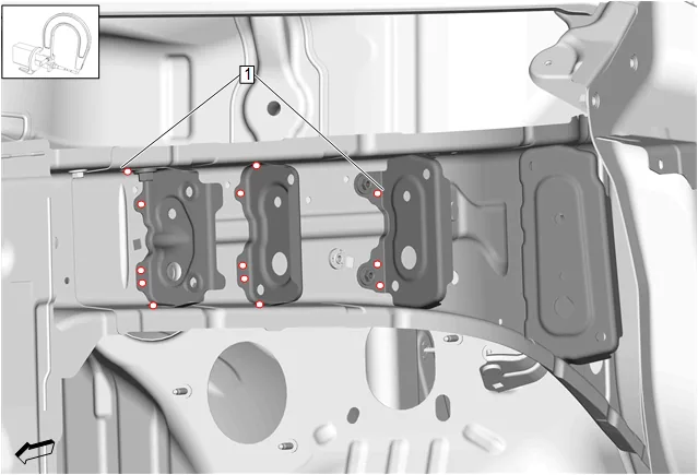 Front Compartment Front Side Rail Reinforcement Replacement — figure 5