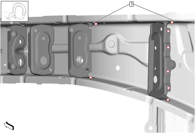 Front Compartment Front Side Rail Reinforcement Replacement — figure 6