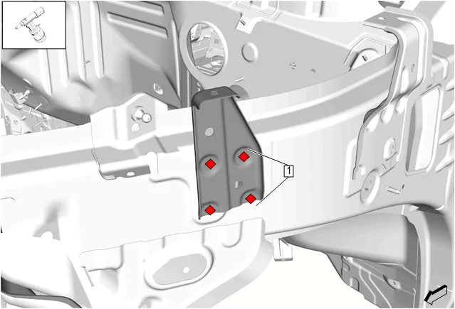 Front Compartment Side Rail Bracket Replacement — figure 6