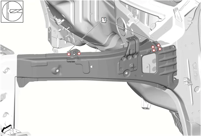Front Compartment Upper Side Rail Replacement — figure 3