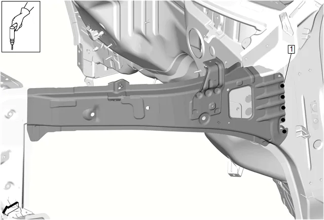 Front Compartment Upper Side Rail Replacement — figure 6