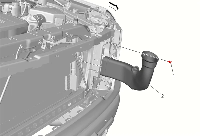 Front End Sheet Metal Diagonal Brace Replacement (Radiator) — figure 3