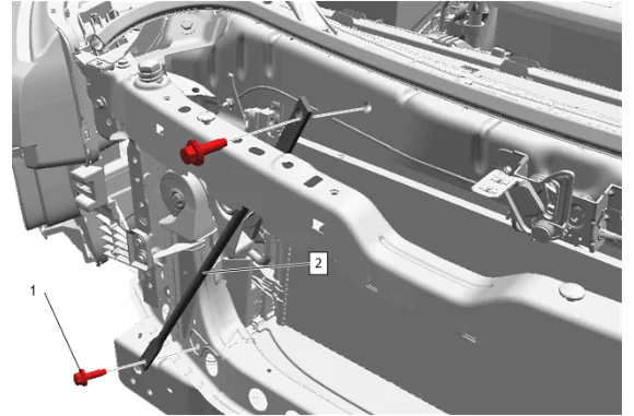Front End Sheet Metal Diagonal Brace Replacement (Radiator) — figure 4