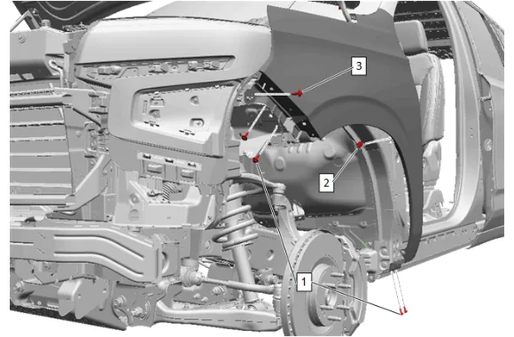 Front Fender Replacement (B3L - Assist Step) — figure 23