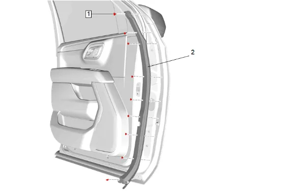 Front Side Door Front Auxiliary Weatherstrip Replacement — figure 2