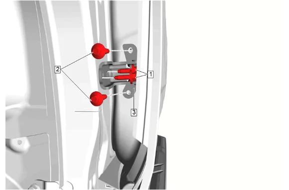 Front Side Door Upper Hinge and Lower Hinge Replacement — figure 6