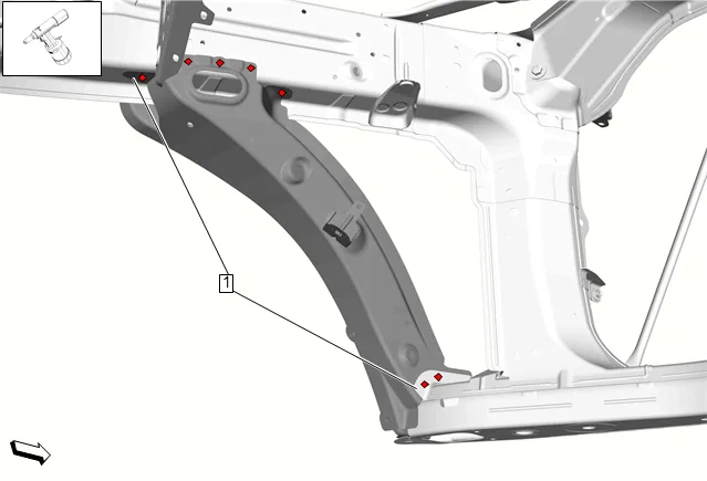 Front Wheelhouse Panel Reinforcement Replacement — figure 13