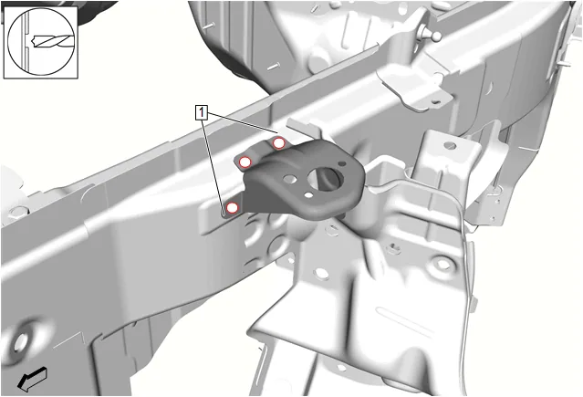 Hood Front Bumper Bracket Replacement (Chevy) — figure 2