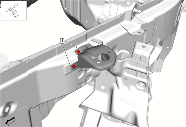 Hood Front Bumper Bracket Replacement (Chevy) — figure 8