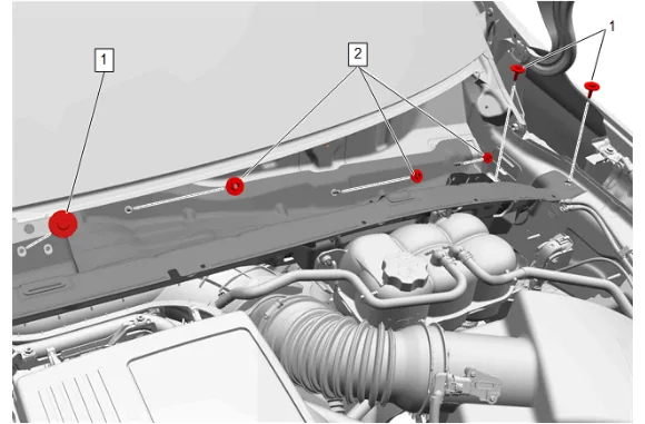 Plenum Front Panel Outer Reinforcement Removal and Installation — figure 7