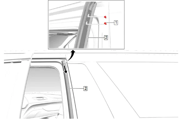 Rear Side Door Rear Auxiliary Weatherstrip Replacement (long wheel base) — figure 4