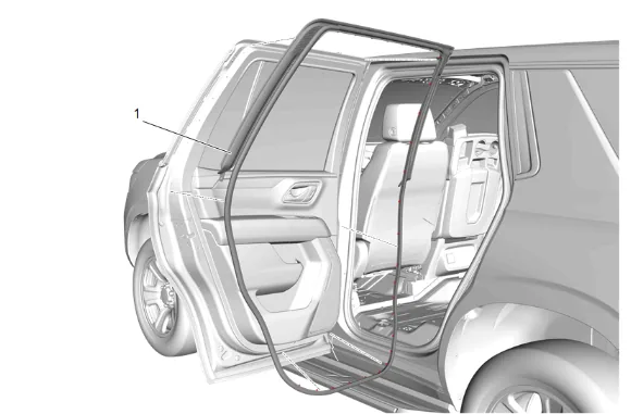 Rear Side Door Weatherstrip Replacement - Door Side — figure 2