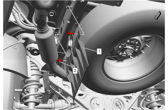 Spare Wheel Heat Shield Replacement - Side Frame — figure 1