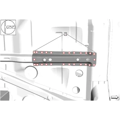 Underbody Outer Front Side Rail Replacement (Inner) — figure 2