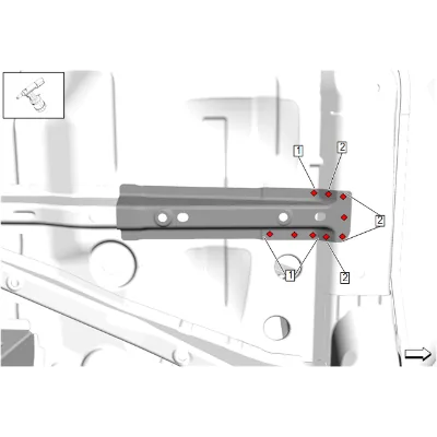 Underbody Outer Front Side Rail Replacement (Inner) — figure 7