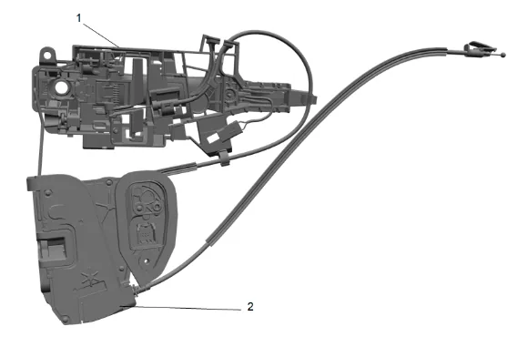 Front Side Door Inside Handle Cable Replacement (without NWM) — figure 17