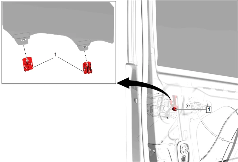 Front Side Door Latch Replacement (without nwm) — figure 3