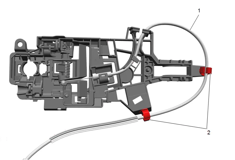 Front Side Door Outside Handle Cable Replacement (without nwm) — figure 19