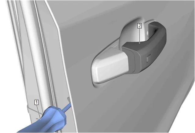 Front Side Door Outside Handle Cable Replacement (without nwm) — figure 24