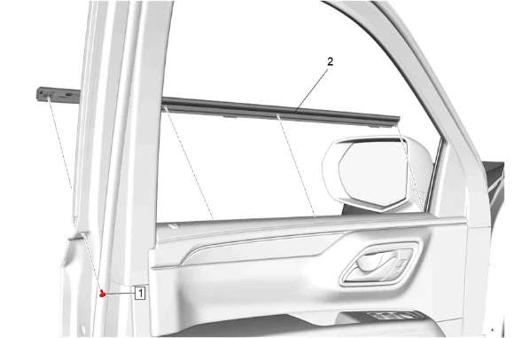 Front Side Door Window Frame Rear Applique Replacement — figure 1