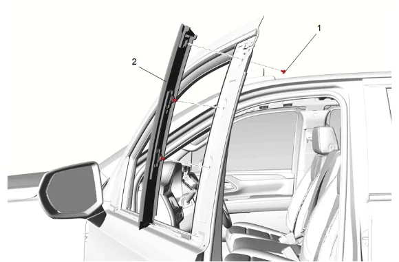 Front Side Door Window Frame Rear Applique Replacement — figure 3