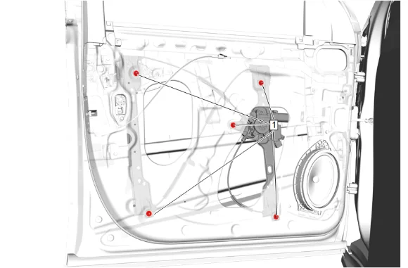 Front Side Door Window Regulator Motor Replacement — figure 4