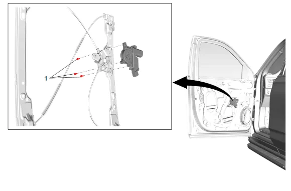 Front Side Door Window Regulator Motor Replacement — figure 6