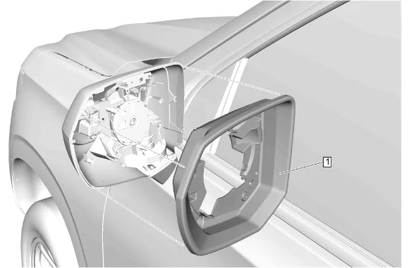 Outside Rearview Mirror Housing Bezel Replacement — figure 7