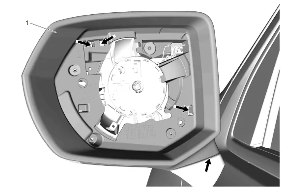 Outside Rearview Mirror Housing Lower Cover Replacement — figure 6