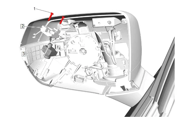 Outside Rearview Mirror Housing Lower Cover Replacement — figure 8