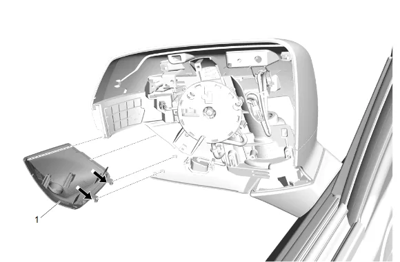 Outside Rearview Mirror Housing Lower Cover Replacement — figure 9