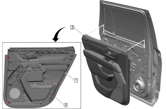 Rear Side Door Inside Handle Illumination Lamp Replacement — figure 1