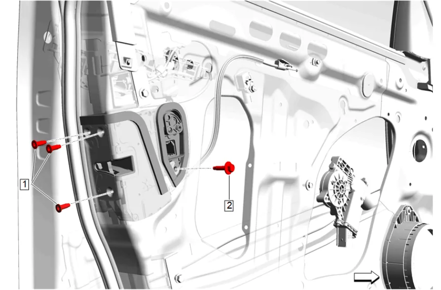 Rear Side Door Outside Handle Cable Replacement — figure 13