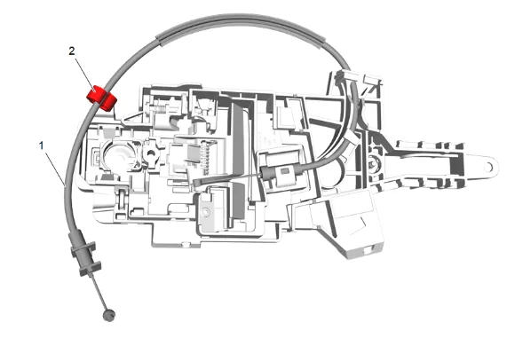 Rear Side Door Outside Handle Cable Replacement — figure 16