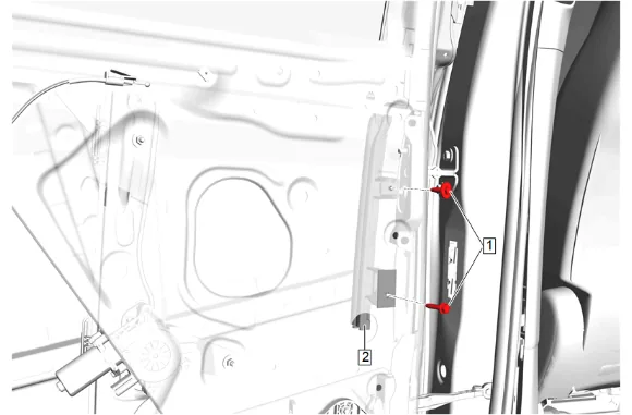 Rear Side Door Window Channel Front Retainer Replacement — figure 3