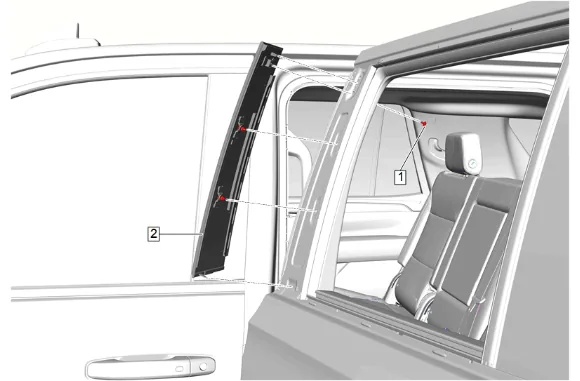 Rear Side Door Window Frame Front Applique Replacement — figure 3