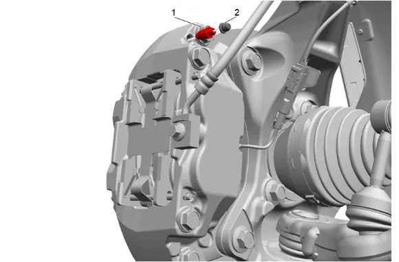 Front Brake Caliper Bleeder Valve Replacement (J61) — figure 1