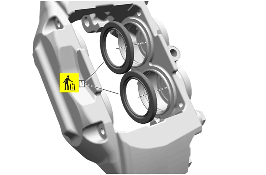 Front Brake Caliper Overhaul (J61) — figure 3