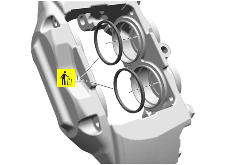 Front Brake Caliper Overhaul (J61) — figure 4