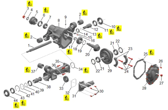 Front Drive Axle Disassembled Views — figure 1