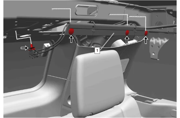 Antenna Coaxial Cable Replacement - Headlining (with DRZ) — figure 25