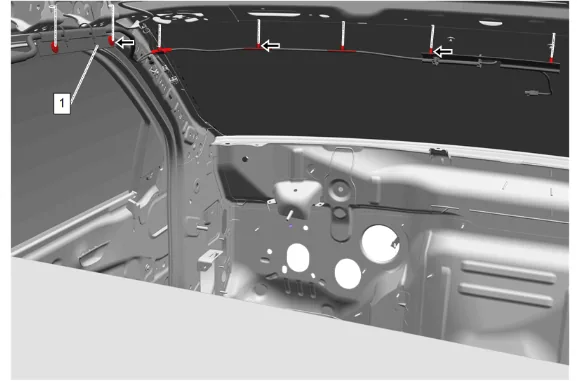 Antenna Coaxial Cable Replacement - Headlining (with DRZ) — figure 27