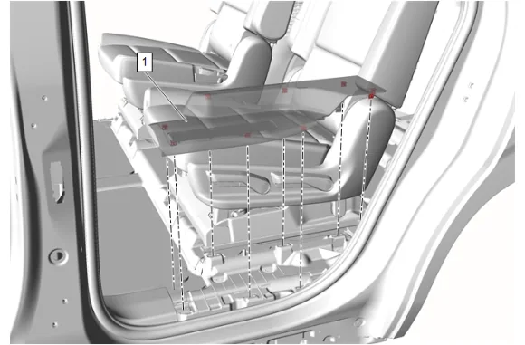 Battery Auxiliary Tray Replacement (9C1, 5W4) — figure 1