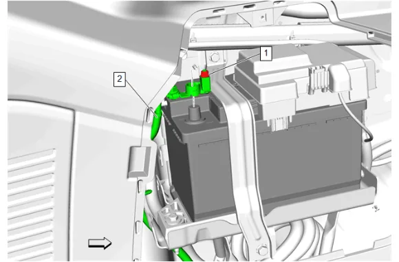 Battery Negative Cable Disconnection and Connection (9C1, 5W4) — figure 3